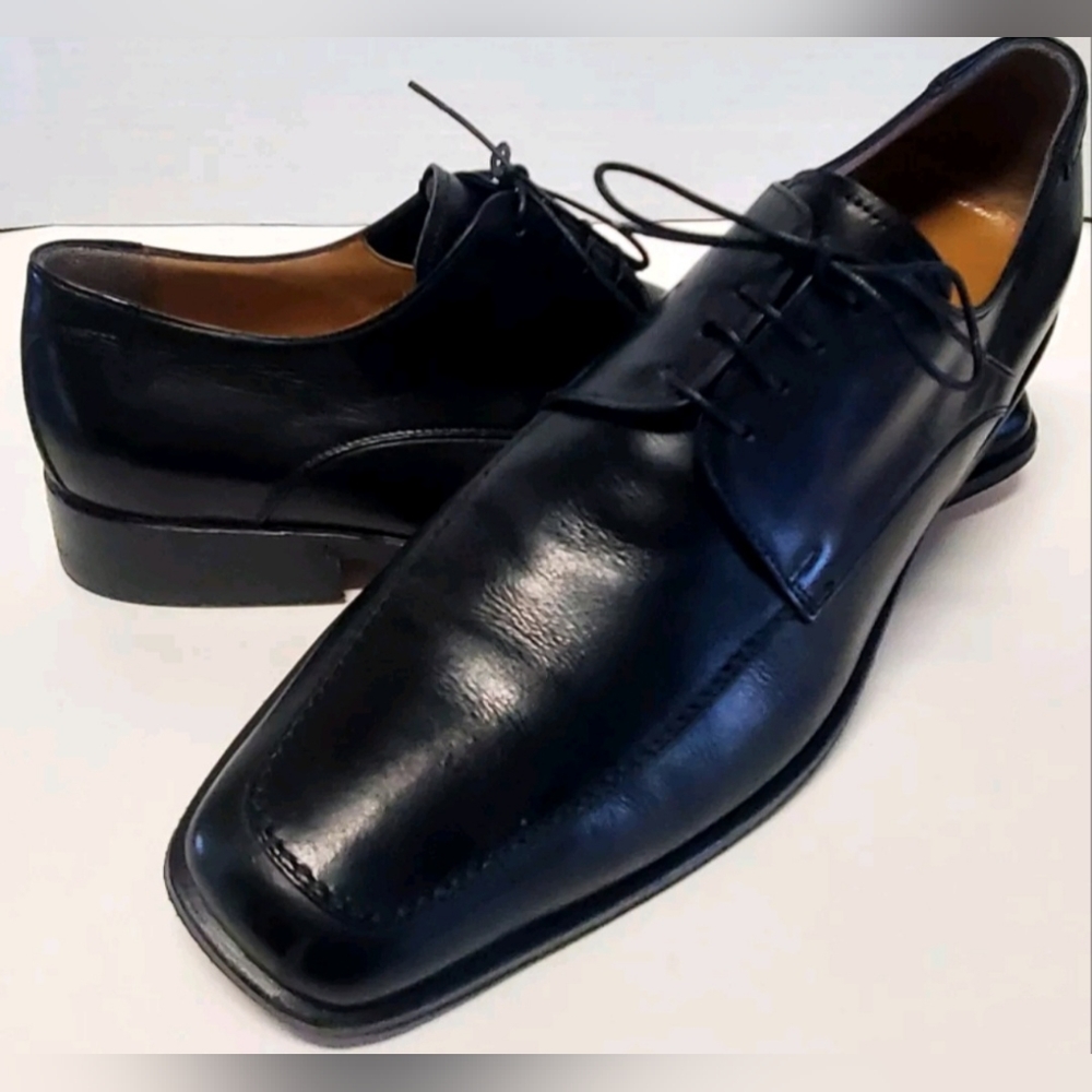 Taryn Rose Clinton Oxford Lace Dress Shoes Italy Black Leather Size 10 US/43 EUR